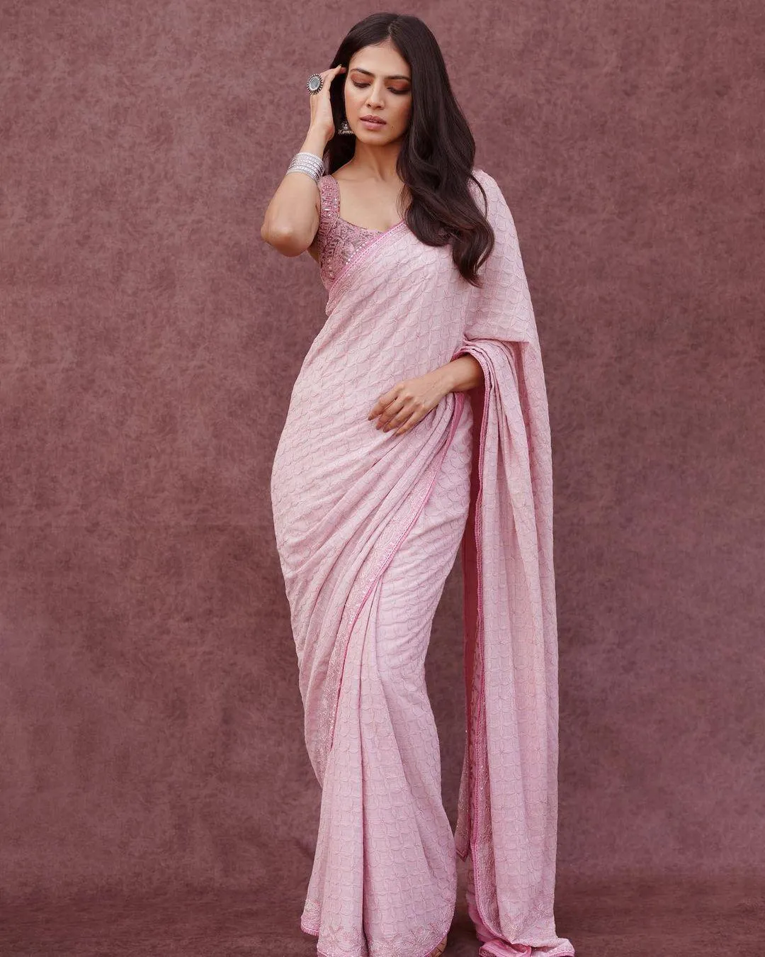 Charming Photo of Malavika Mohanan in Pink Modern Wear Image