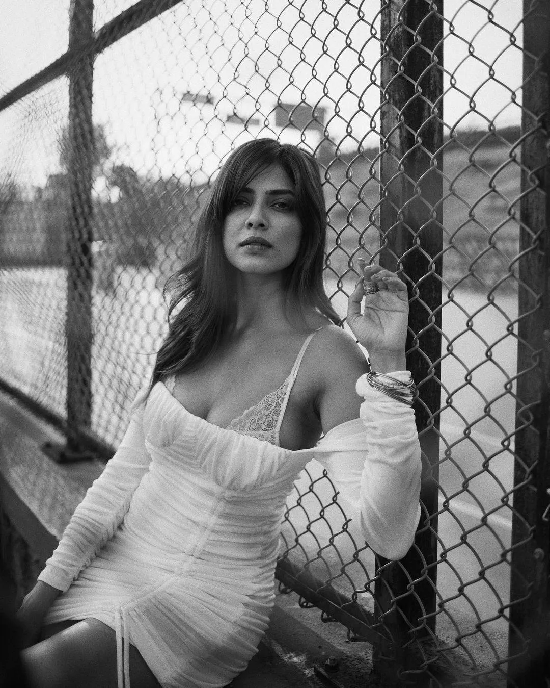 Elegant Pose of Malavika Mohanan in Monochrome Portrait