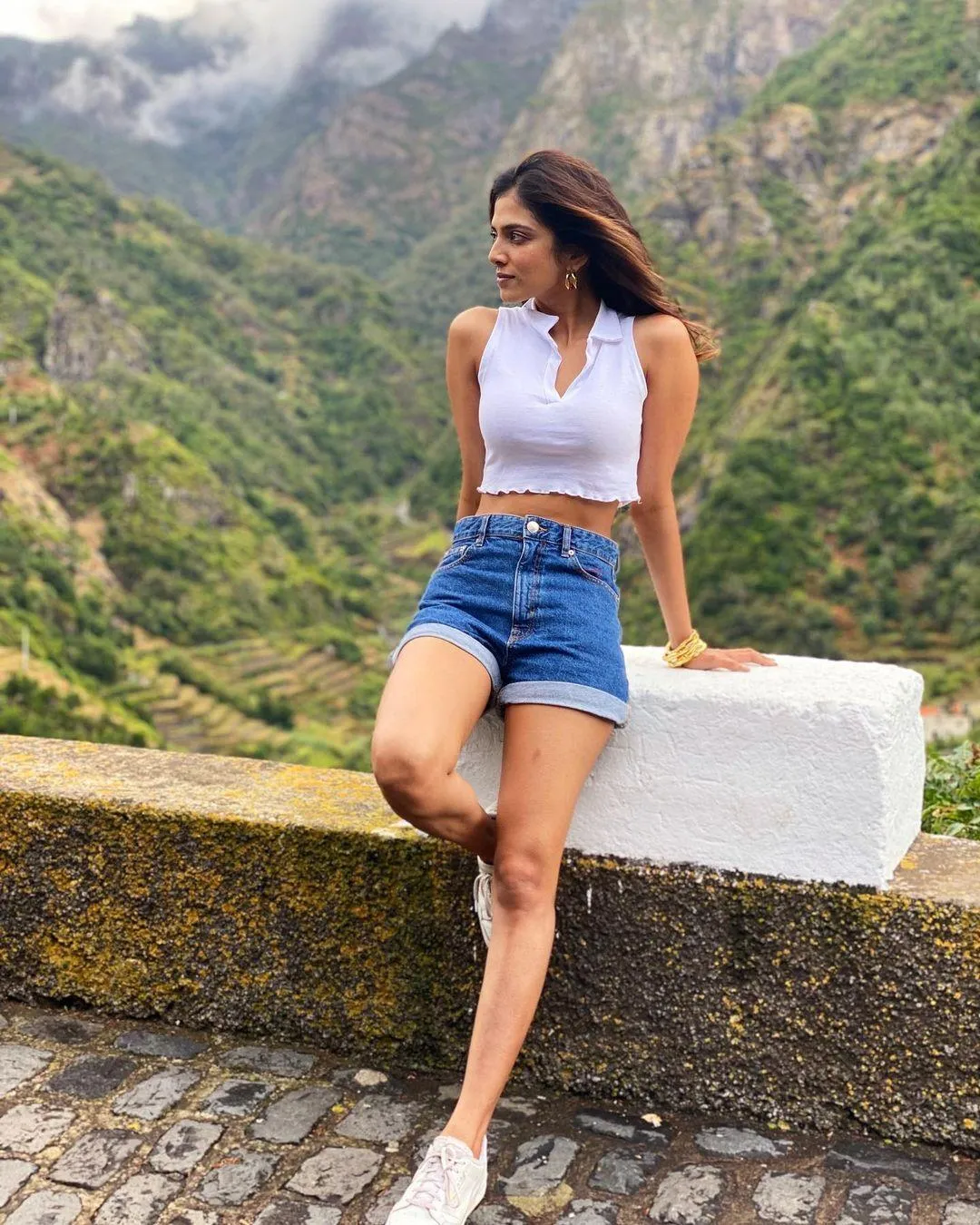 Fashion Photo of Malavika Mohanan Casual in Denim Shorts