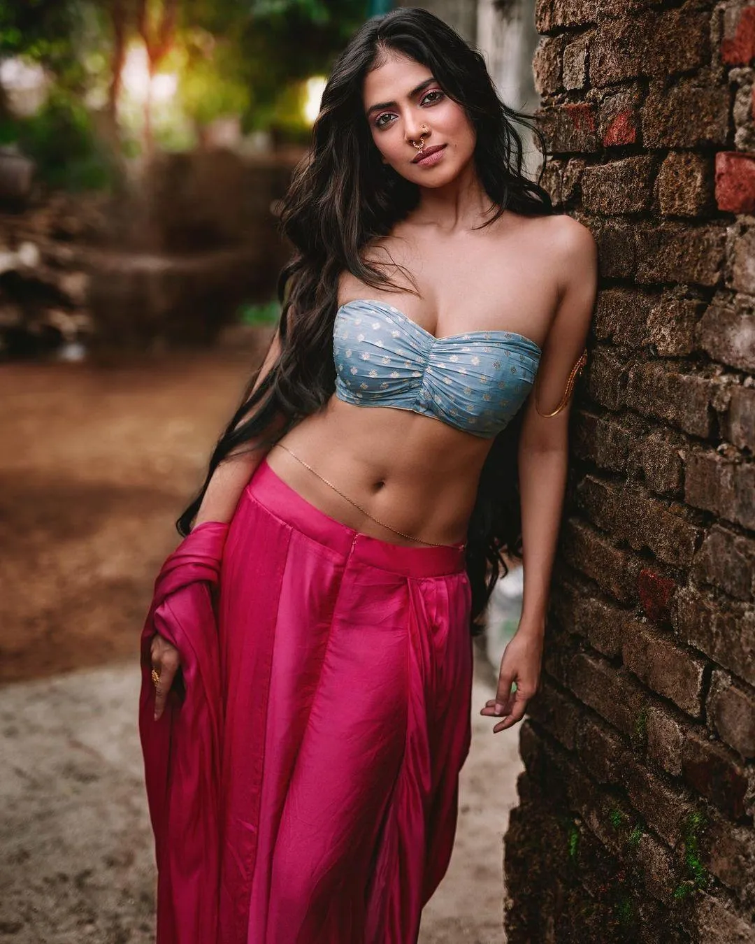Fashion Photo of Malavika Mohanan Chic Pose in Blue Outfit