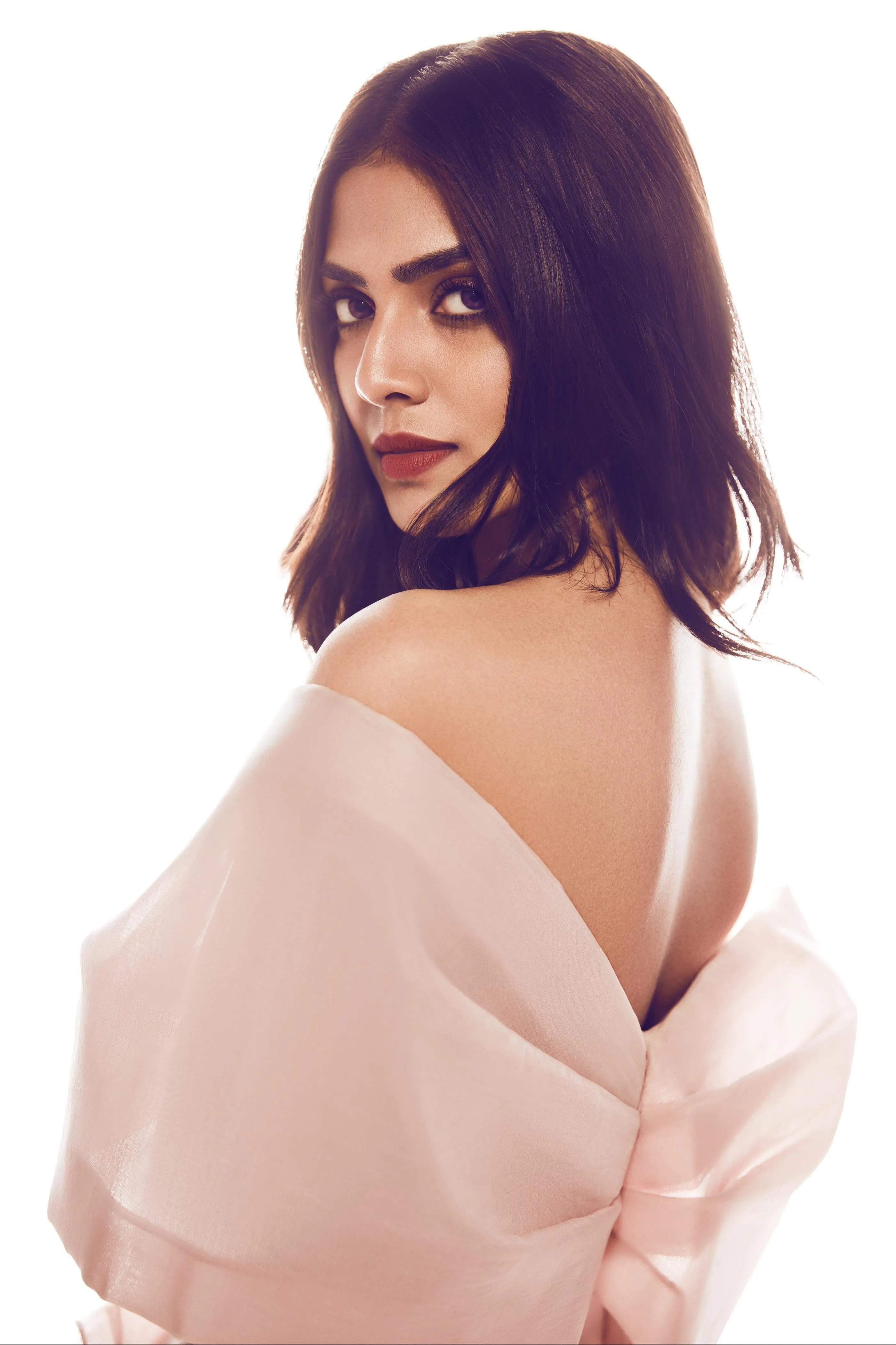 Gorgeous Malavika Mohanan in Beige Gown Elegant Portrait