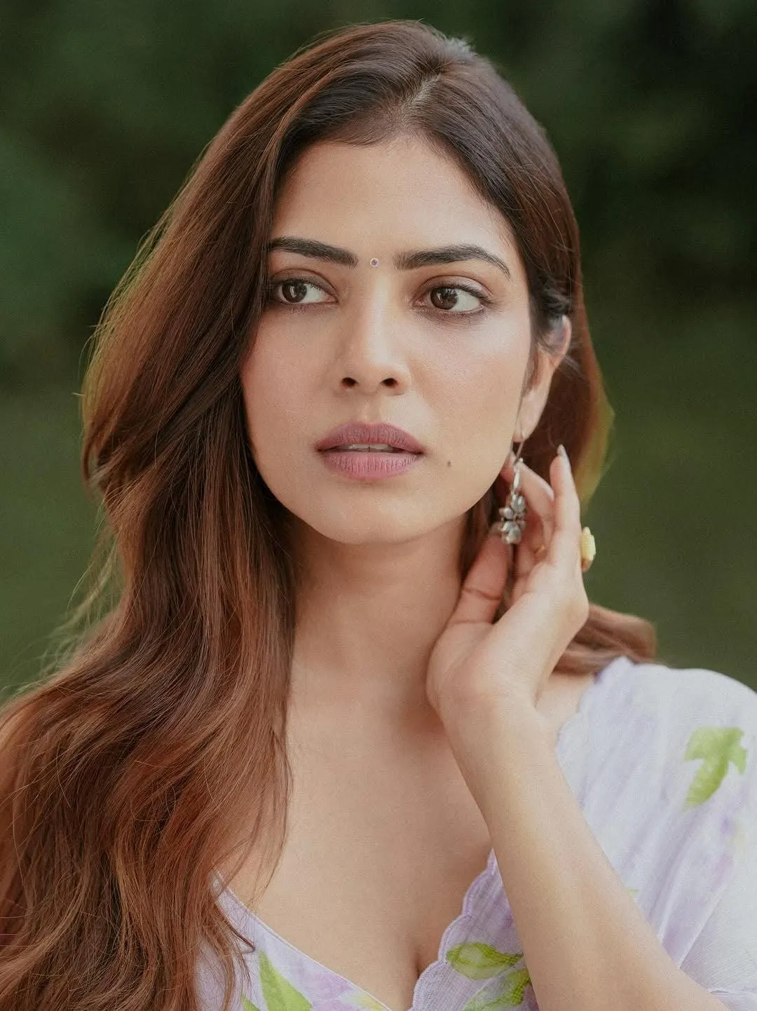 Gorgeous Malavika Mohanan in Outdoor Closeup Portrait Photo
