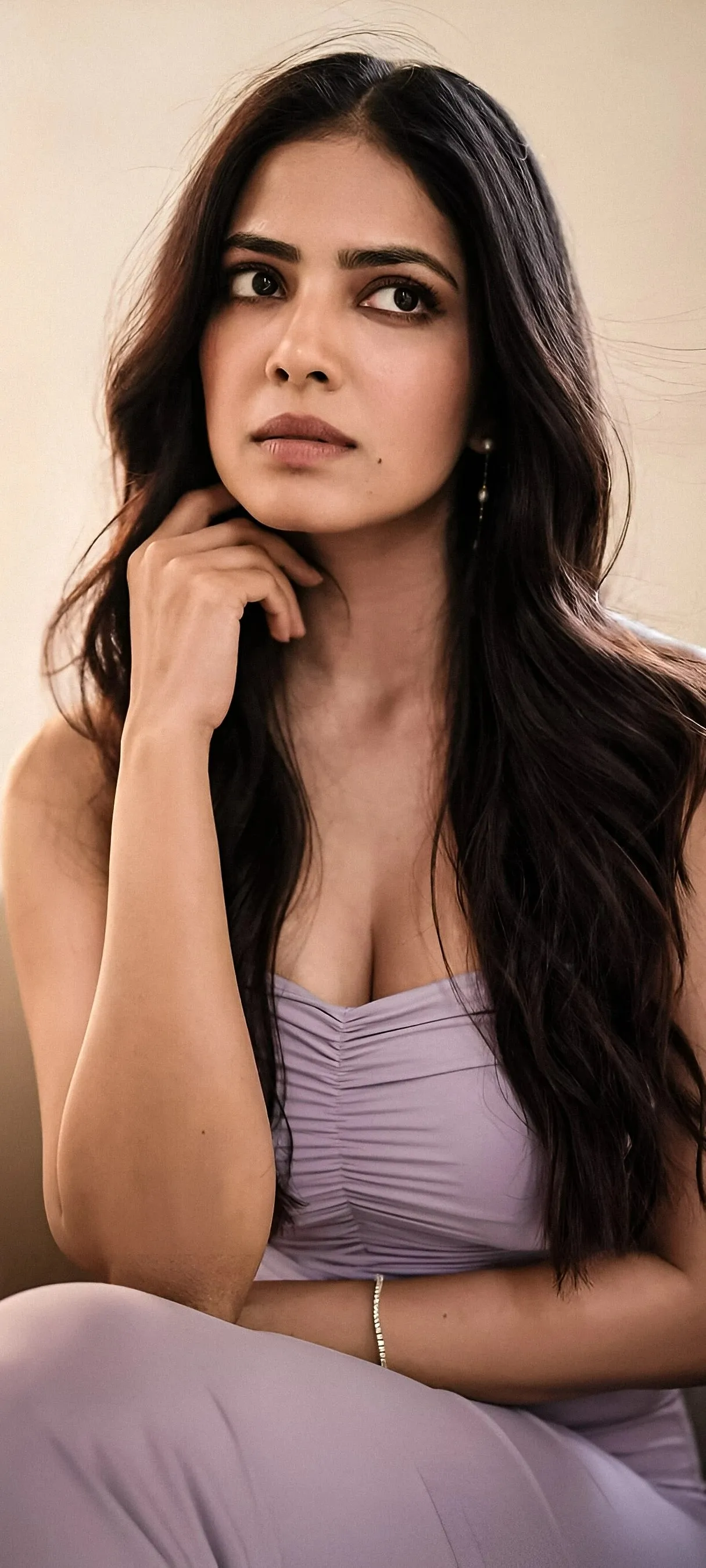 Gorgeous Malavika Mohanan Looking Graceful in Purple Outfit
