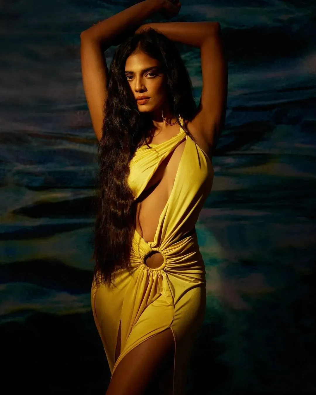 Gorgeous Malavika Mohanan Standing Calmly by Evening Ocean