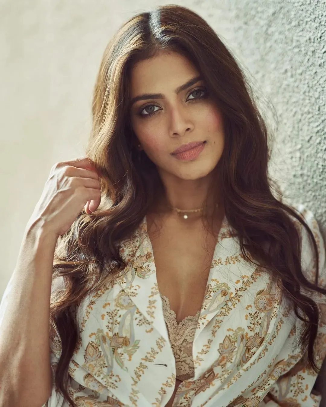 Gorgeous Malavika Mohanan Wearing Beige Dress Smiling Image