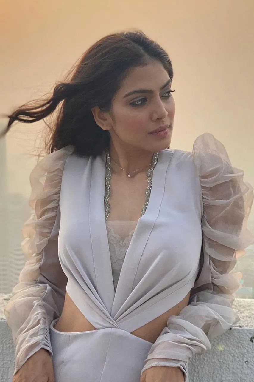 Hot Image of Malavika Mohanan Elegant in Beige Dress Picture