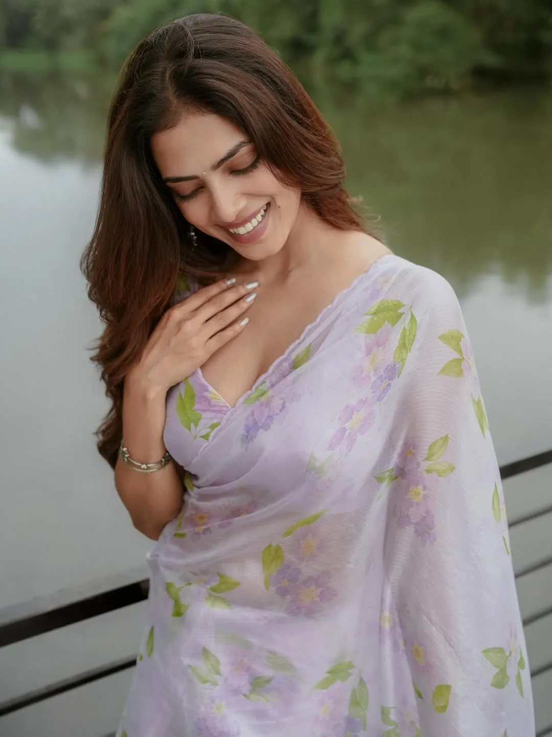 Hot Malavika Mohanan in White Dress Graceful Chic Style