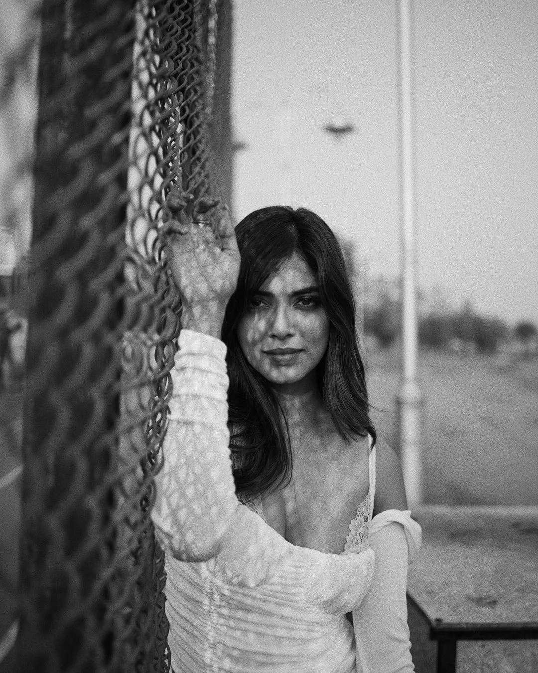 Hot Malavika Mohanan Wearing Casual Black and White Photo