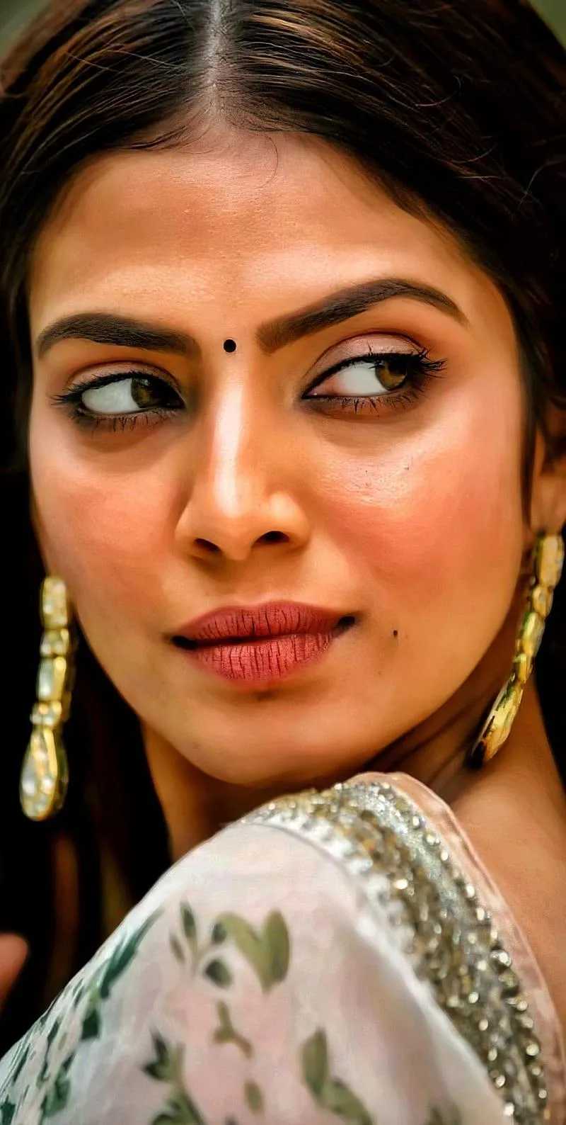 Malavika Mohanan Closeup Portrait with Bold Striking Eyes