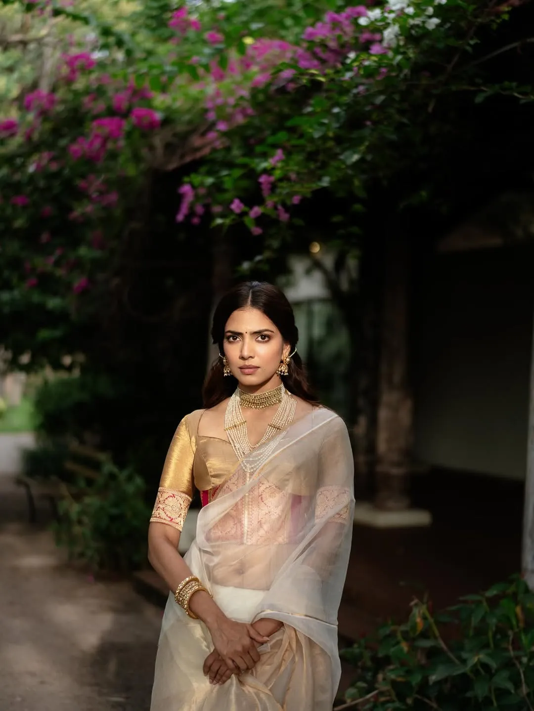 Malavika Mohanan in Traditional Attire with Soft Expression
