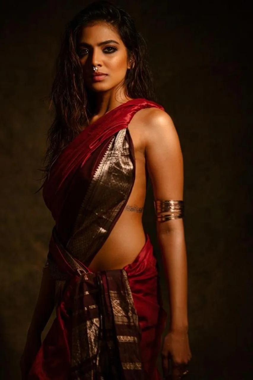 Malavika Mohanan Poses Beautifully in Red Evening Dress