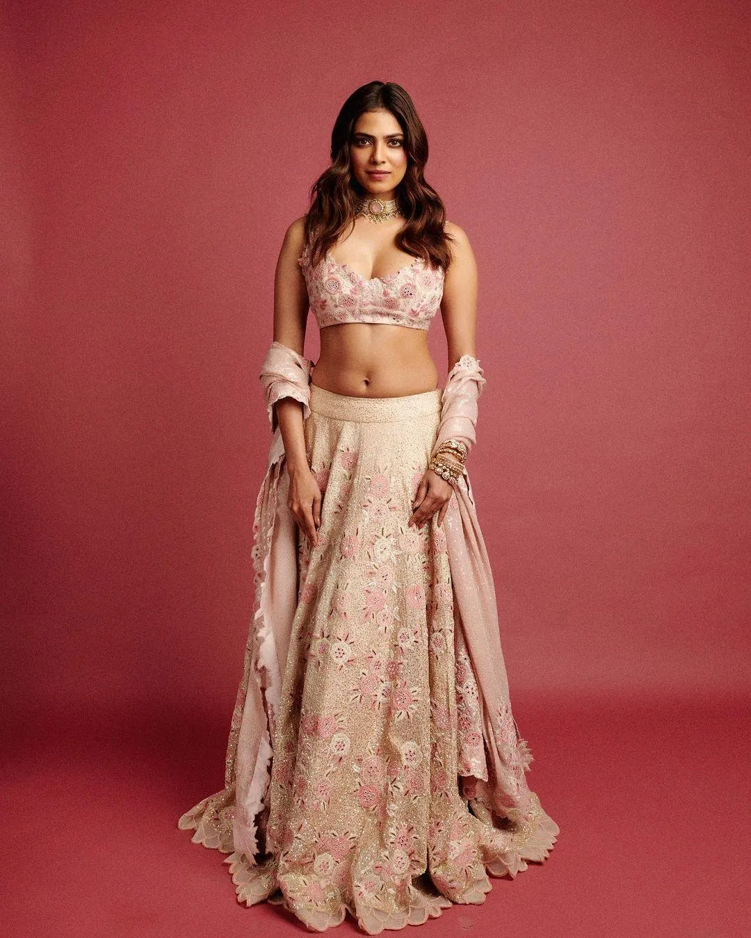 Malavika Mohanan Royal Look in Long Traditional Gown Picture
