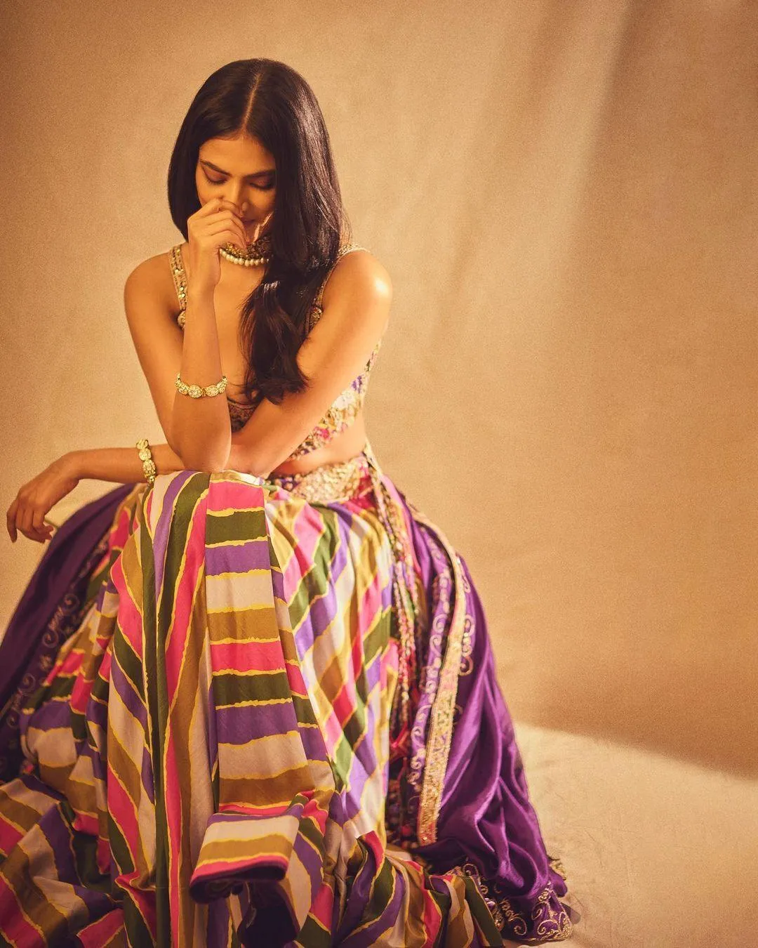 Malavika Mohanan Wears Vibrant Traditional Multicolor Dress