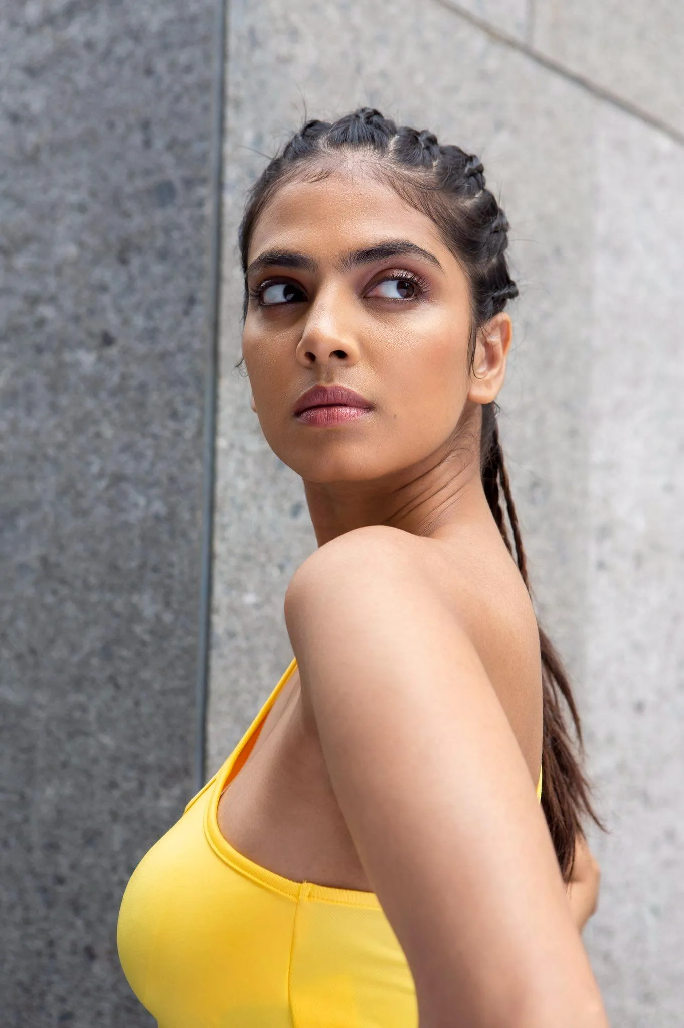 Sensual Malavika Mohanan in Grey Outfit Chic Stylish Look