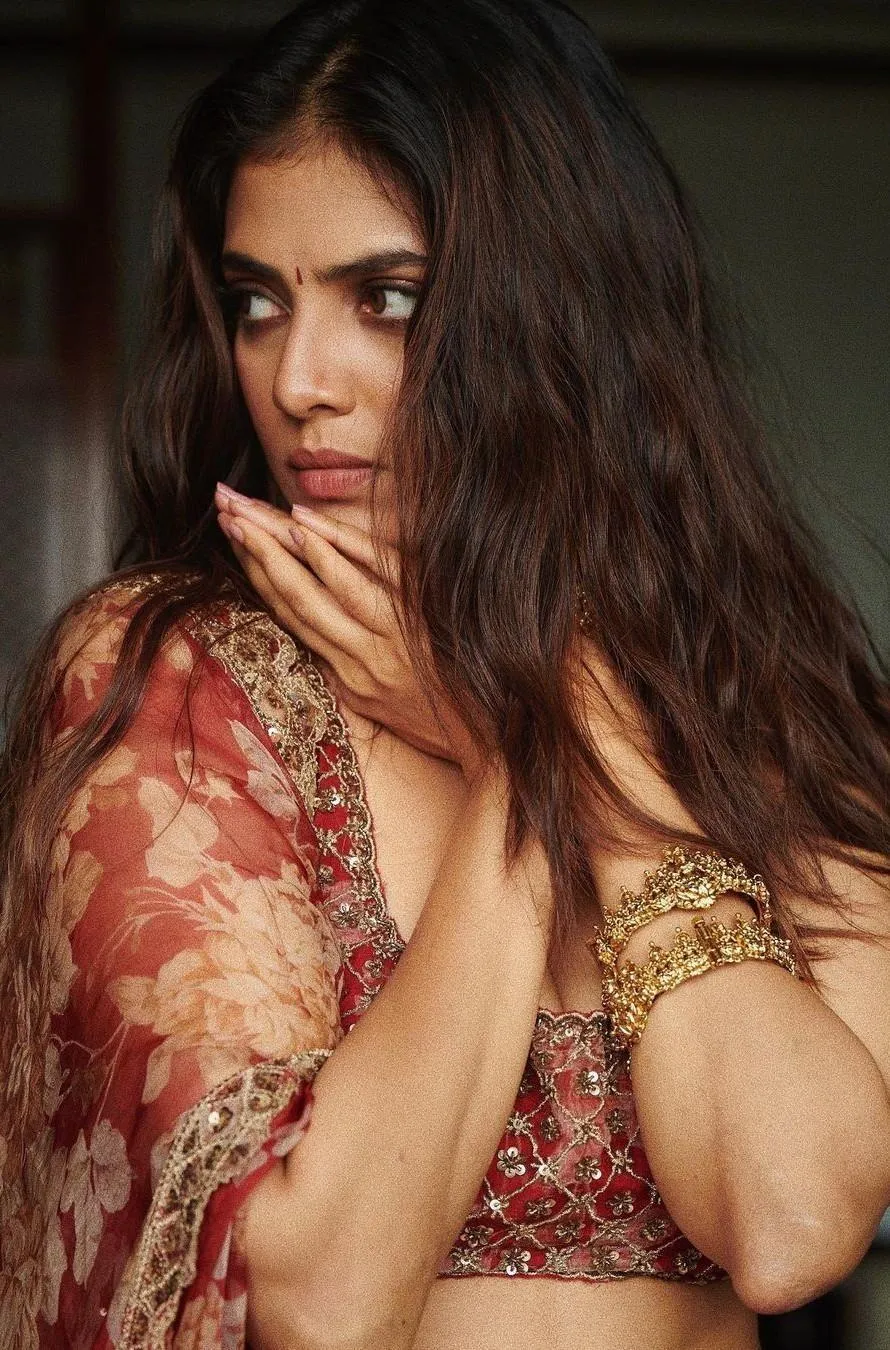 Stunning Malavika Mohanan Beautiful Red Dress Portrait Image