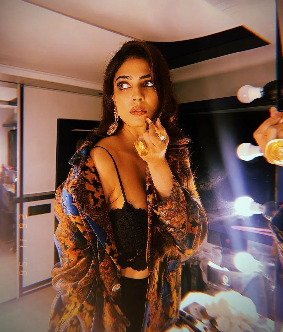 Stunning Malavika Mohanan in Black Ethnic Gown Bold Look
