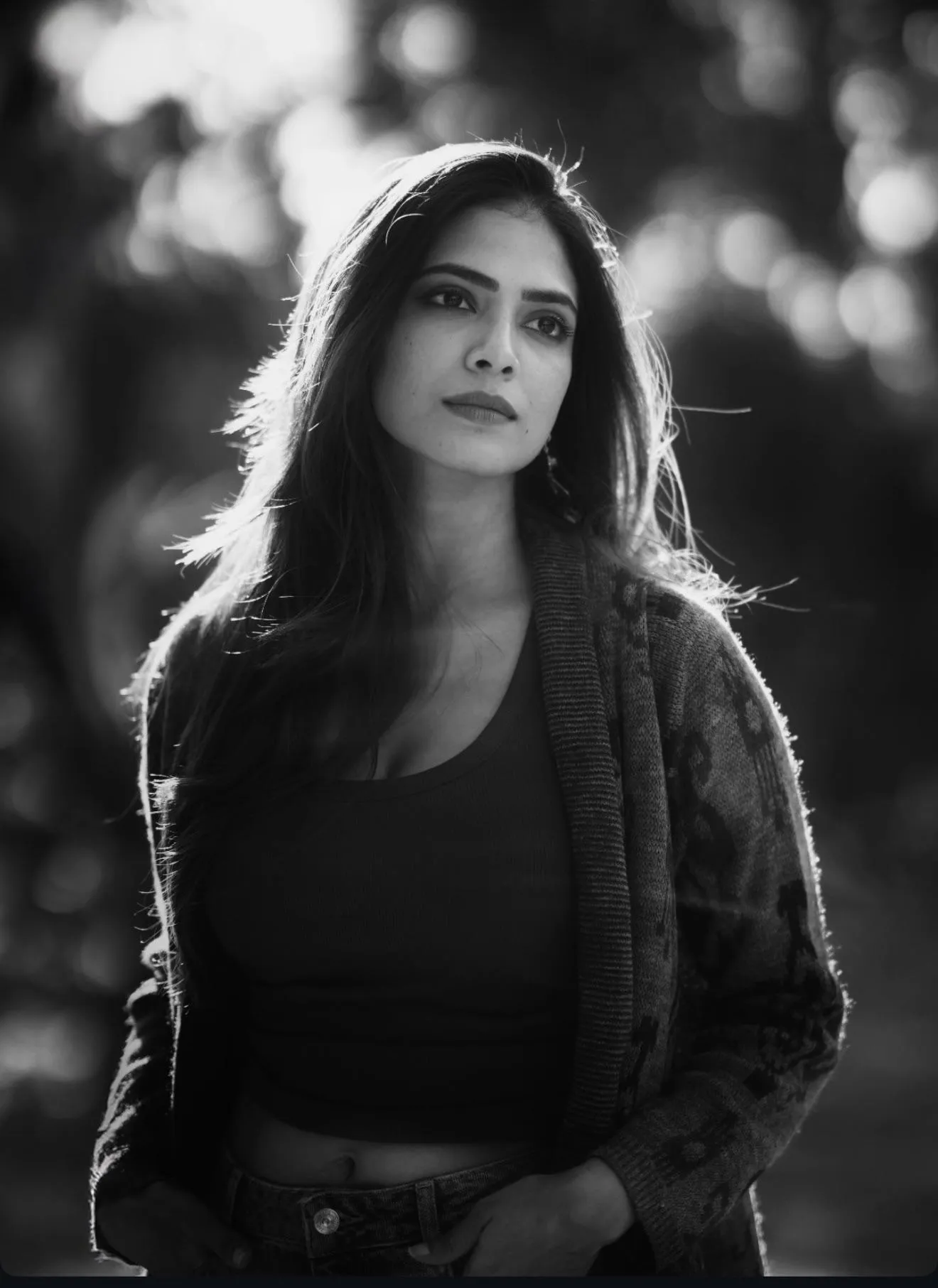 Stunning Malavika Mohanan in Black Outfit Classy Portrait