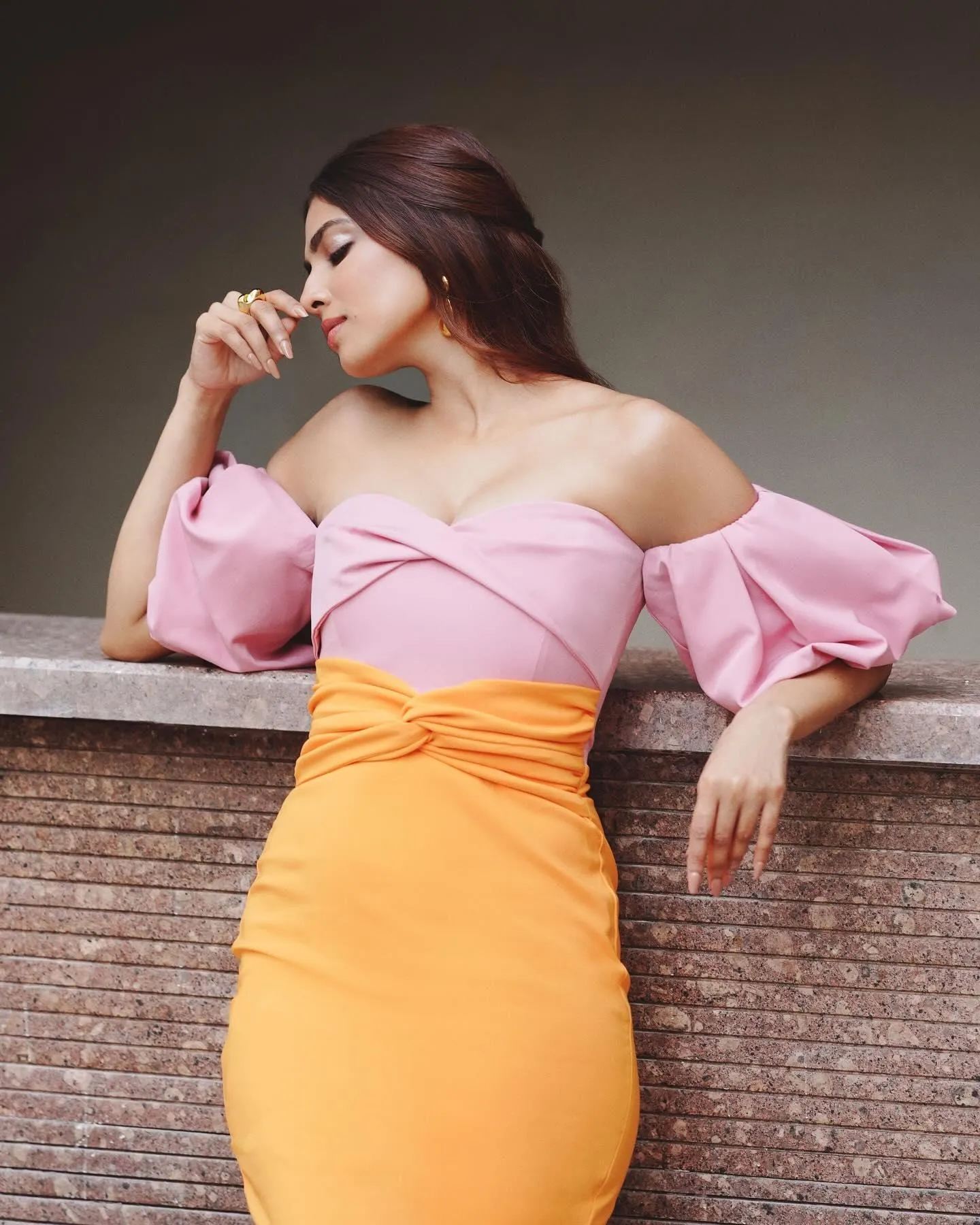 Stunning Malavika Mohanan in Pink Off Shoulder Top Outdoors