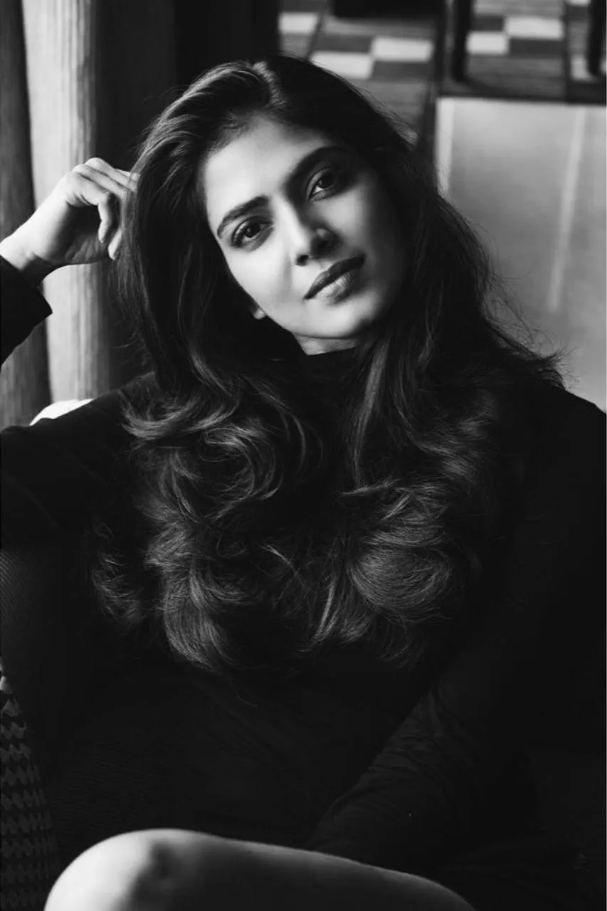 Stylish Click of Malavika Mohanan Smile in Monochrome Dress