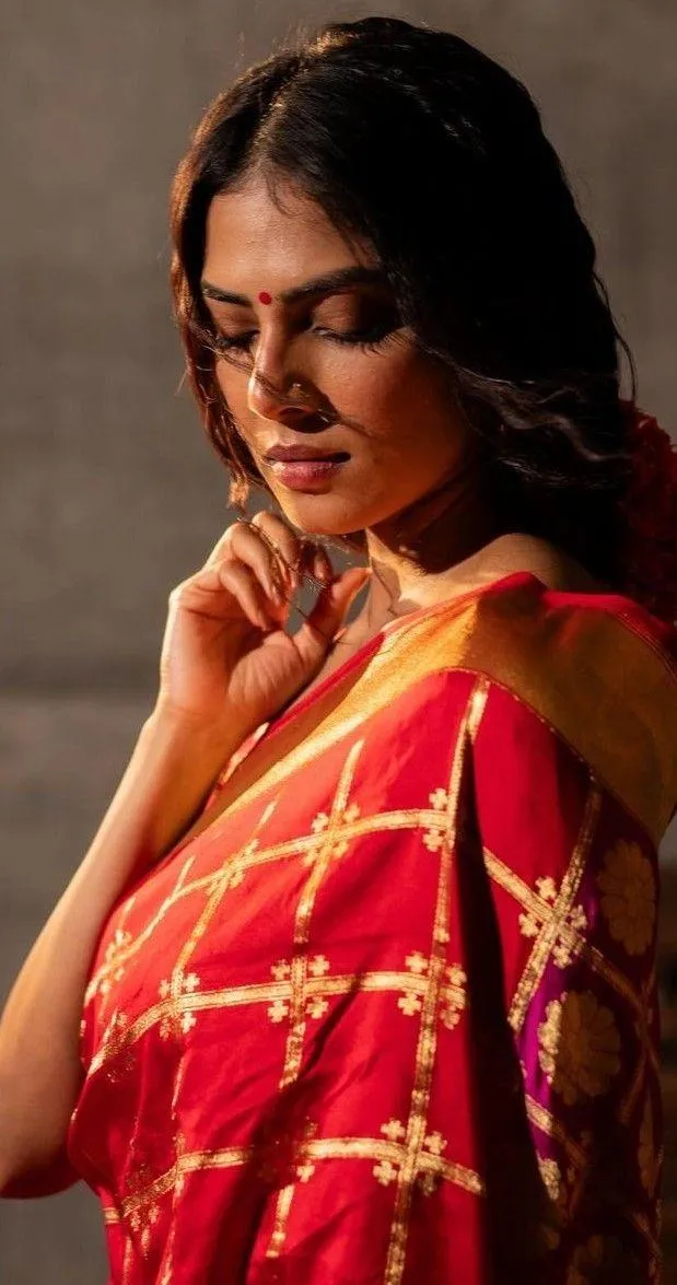Stylish Photo of Malavika Mohanan Chic Look in Red Wear