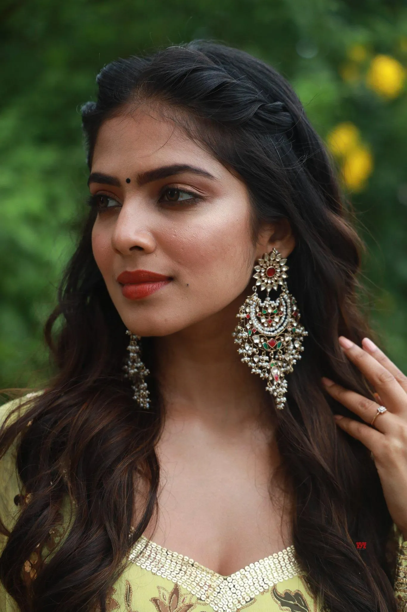 Sultry Malavika Mohanan in Green Gown Chic Outdoor Fashion