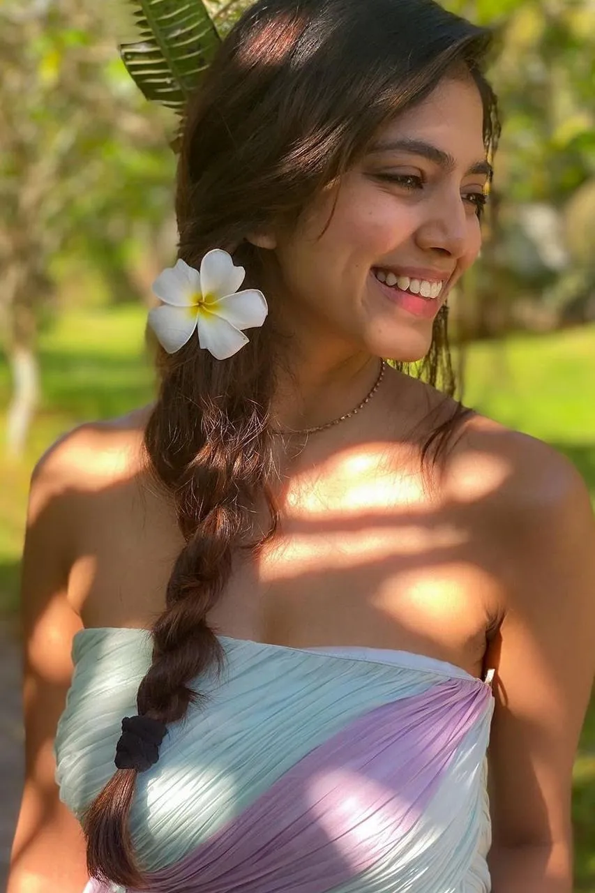 Sultry Malavika Mohanan in Printed Dress with Sunlight Glow