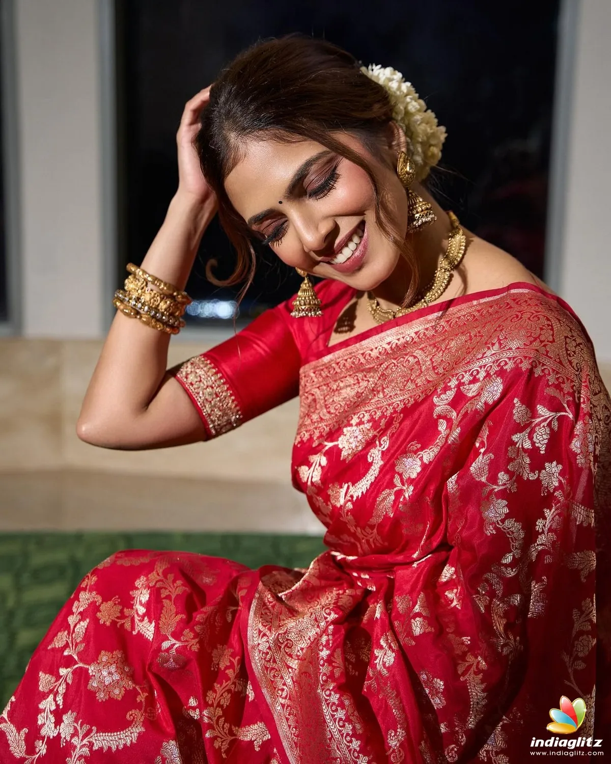 Tempting Malavika Mohanan in Traditional Saree Pose Image