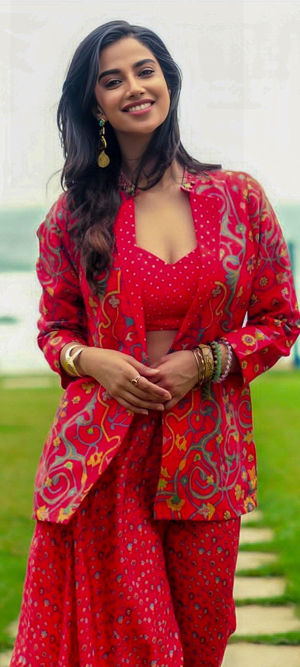 Meenakshi Latest Red Dress Photo HD