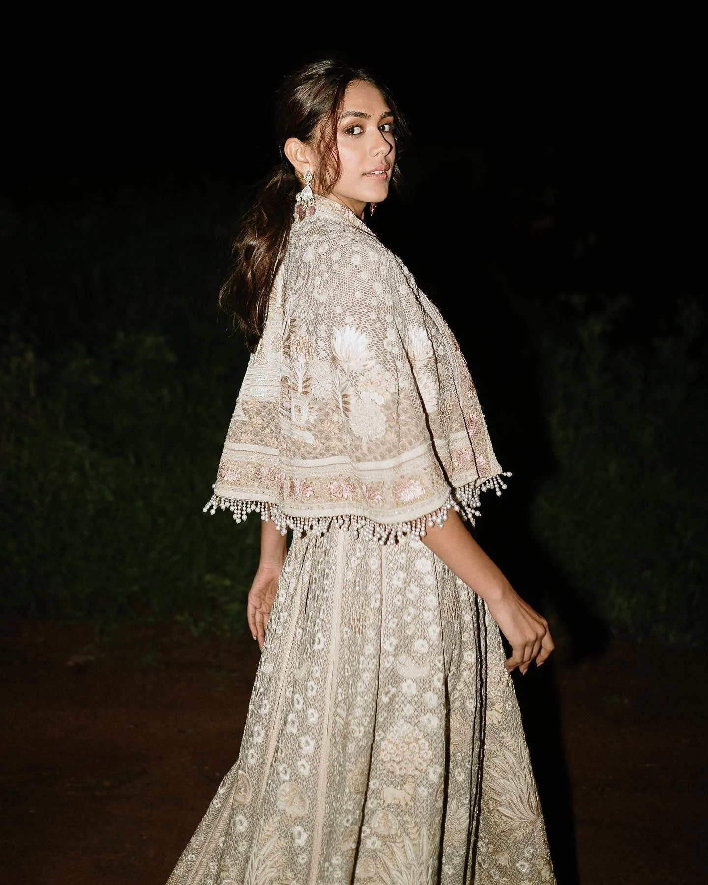 Mrunal Thakur in Embroidered Lehenga Night Shot Picture
