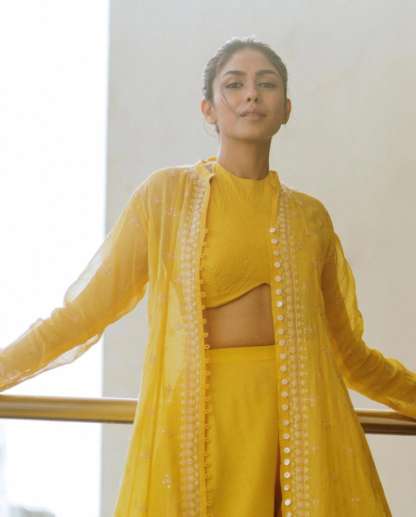 Mrunal Thakur in Yellow Traditional Dress HD Photo