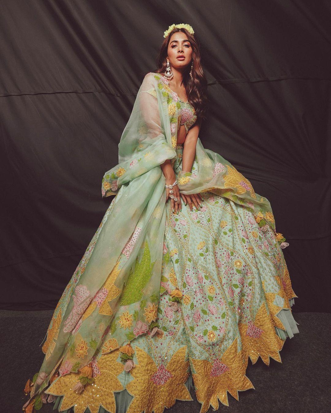 Pooja Hegde in a Floral Gown Looking Like a Princess Image