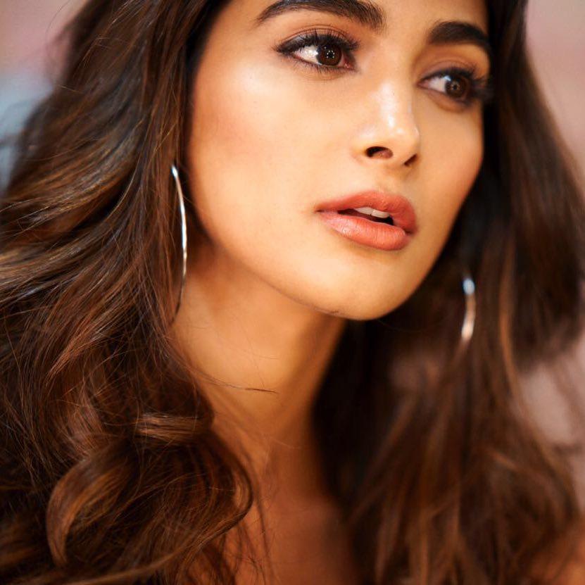 Pooja Hegde in Close Up Glam Look with Hoop Earrings