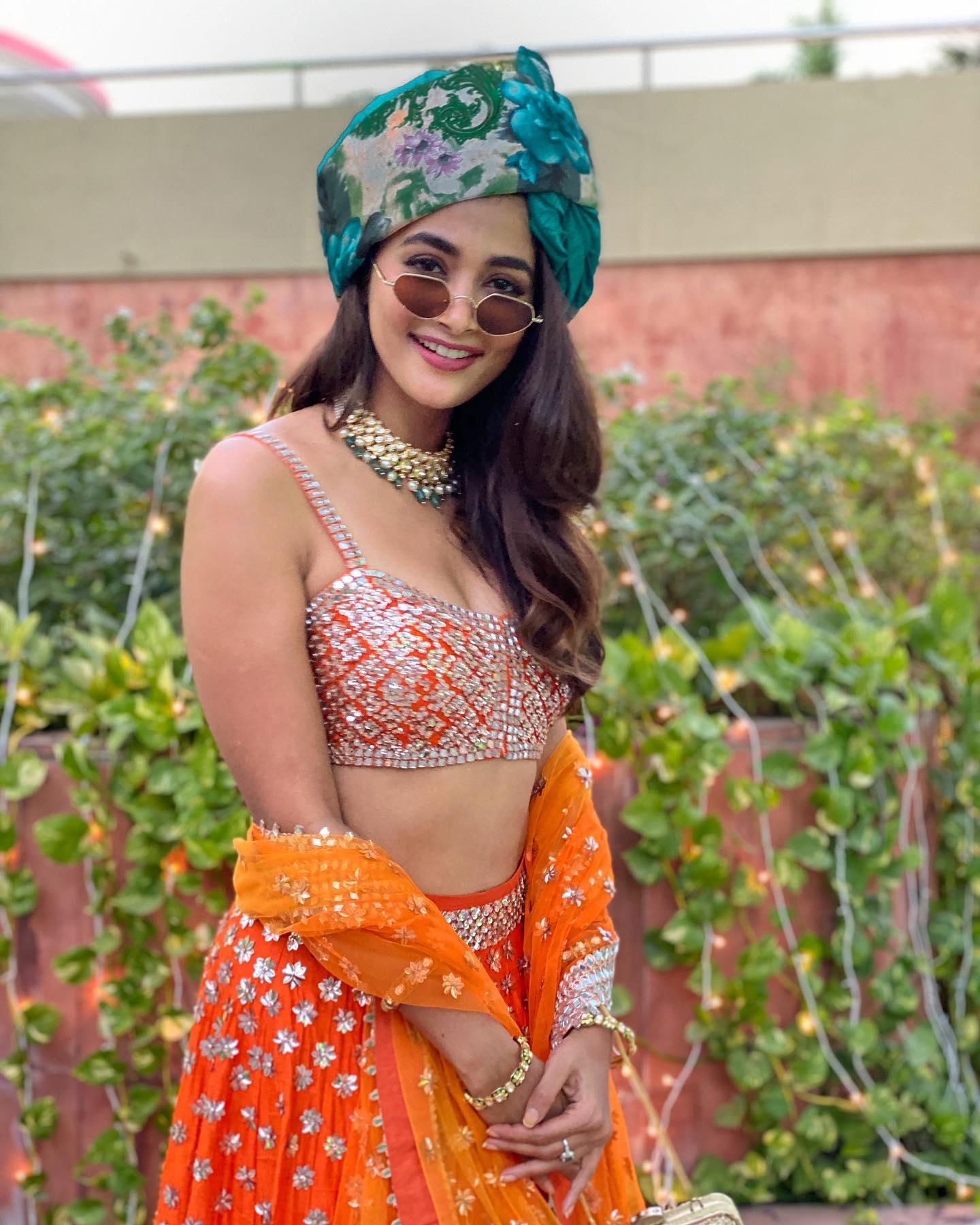 Pooja Hegde in Colorful Ethnic Wear with Traditional Charm