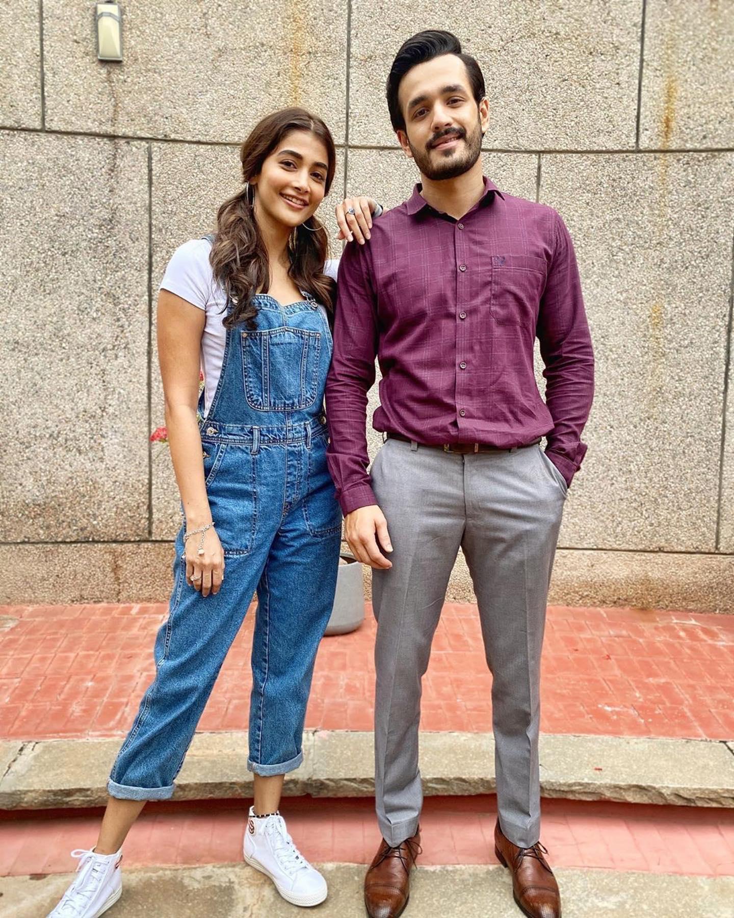 Pooja Hegde Poses Casually in Denim with Friend Outside