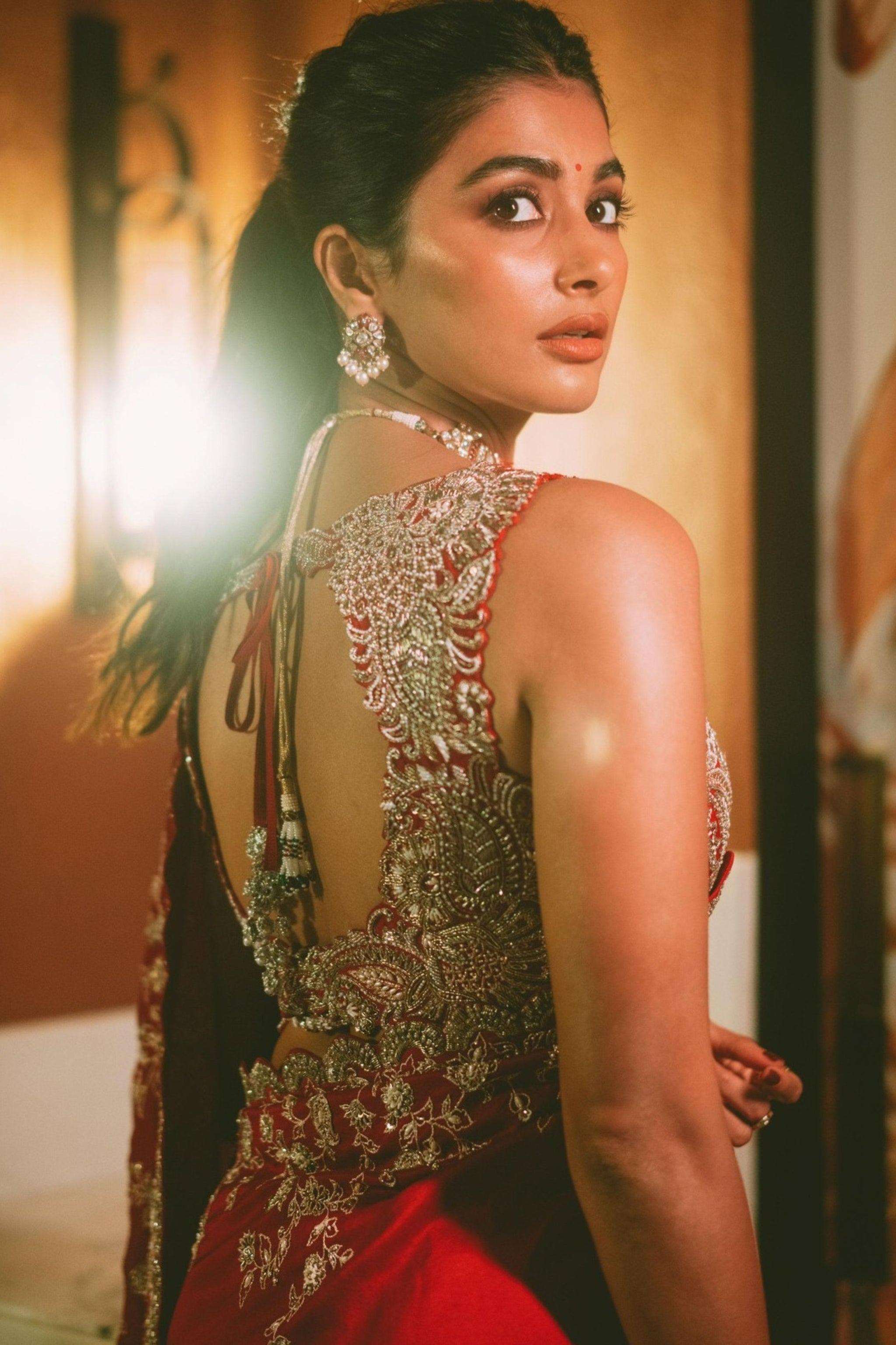 Pooja Hegde Stuns in Glamorous Embellished Evening Dress