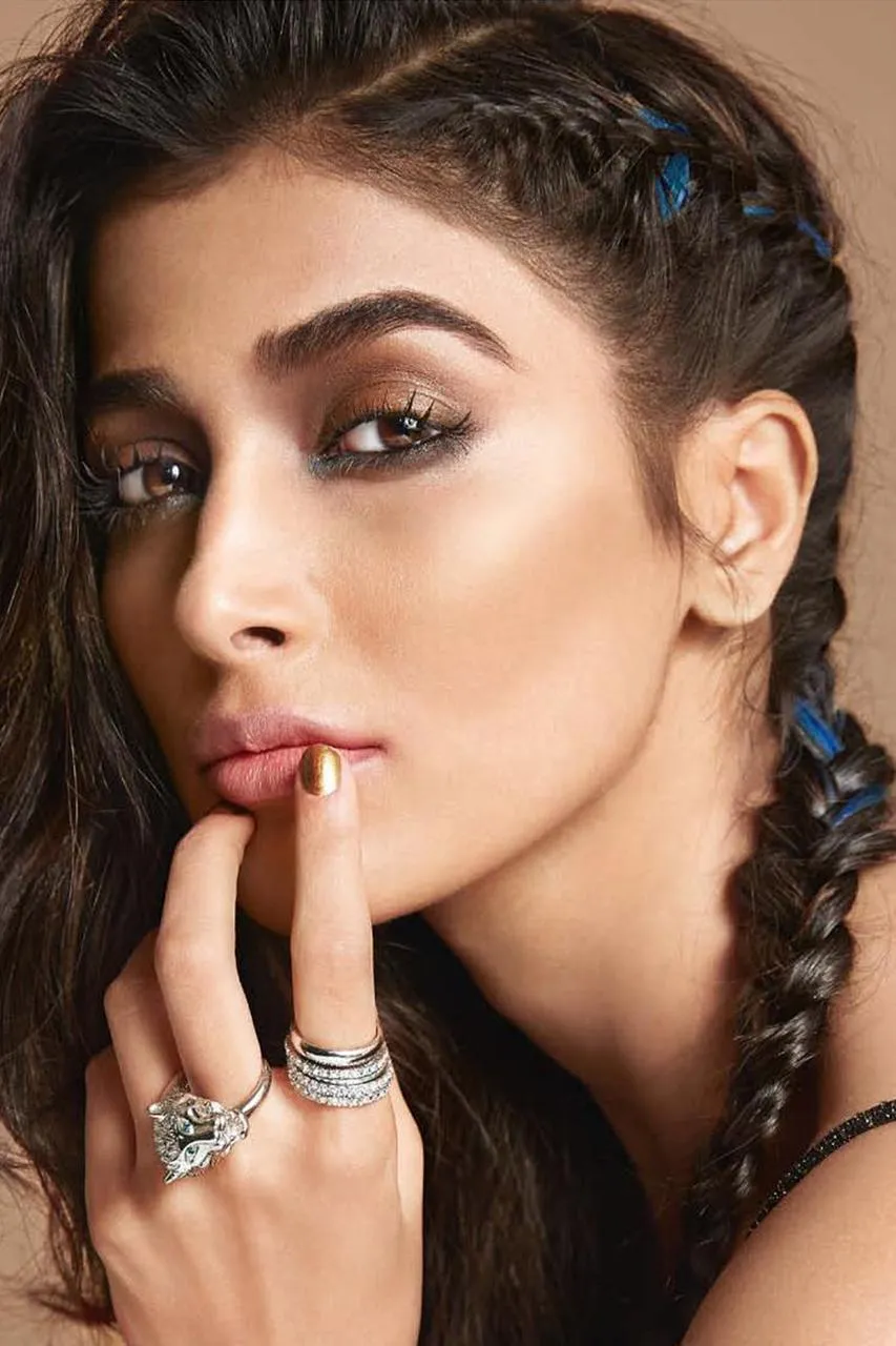 Pooja Hegde Close Up with Braided Hair and Rings Image