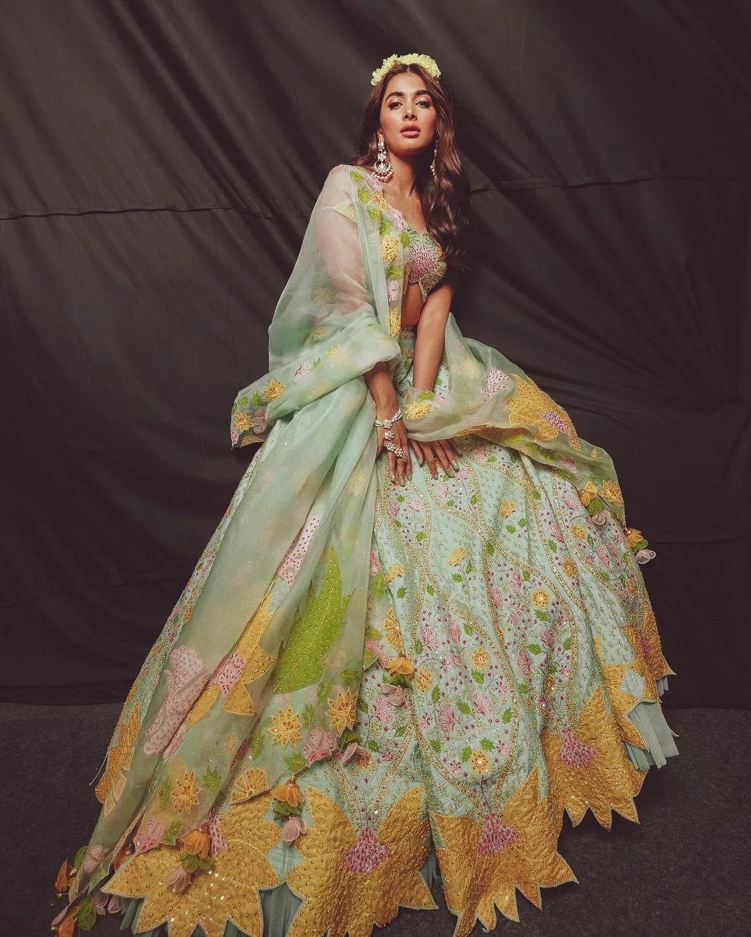 Pooja Hegde in a Floral Gown Looking Like a Princess Image