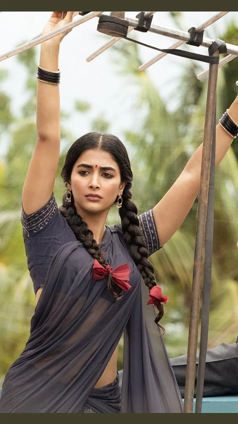 Pooja Hegde in Braided Hair and Black Outfit Outdoor