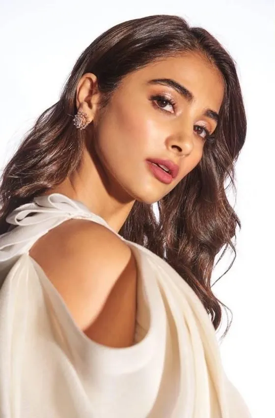 Pooja Hegde in Off Shoulder Gown with Polished Look