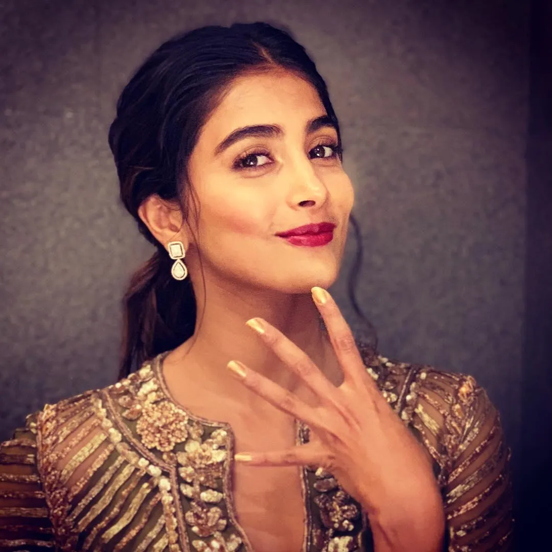 Pooja Hegde in Traditional Look with Elegant Expression
