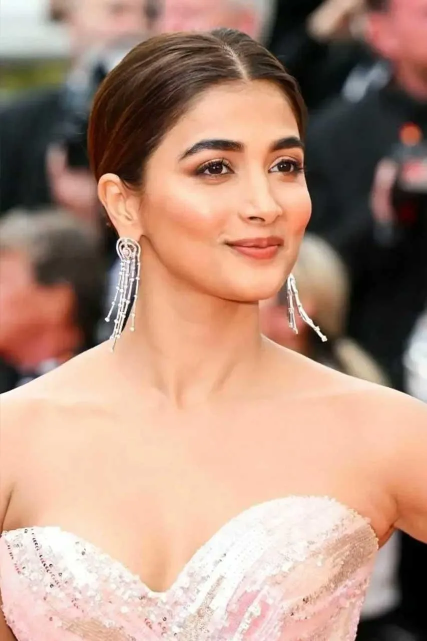 Pooja Hegde in White Gown At Formal Event with Soft Glam