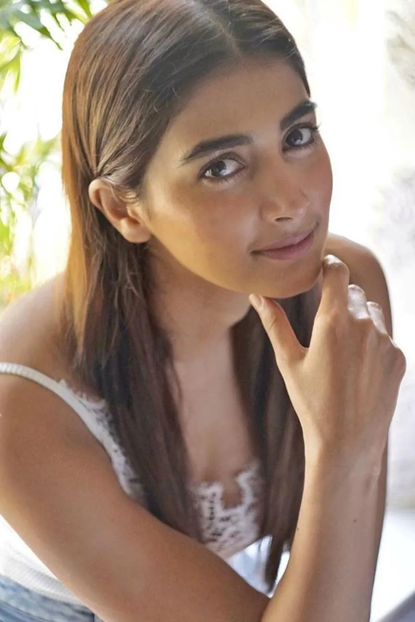 Pooja Hegde in White Lace Dress Under Natural Sunlight