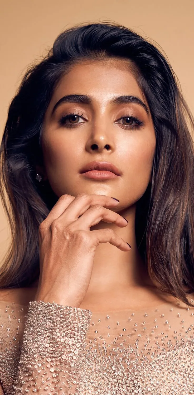 Pooja Hegde Looking Elegant in Glitter Top with Soft Makeup