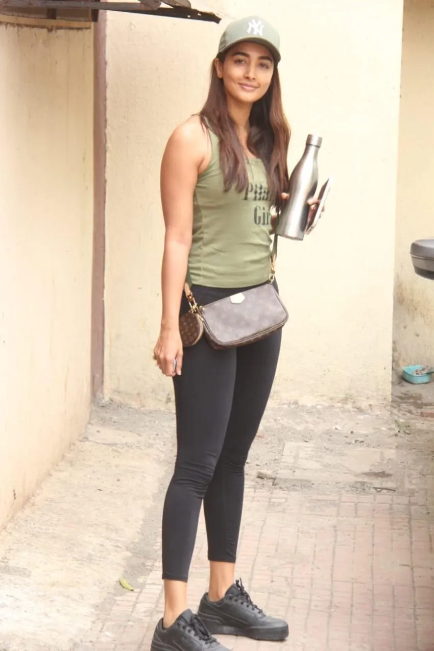 Pooja Hegde Steps Out in Sporty Casuals and Sneakers