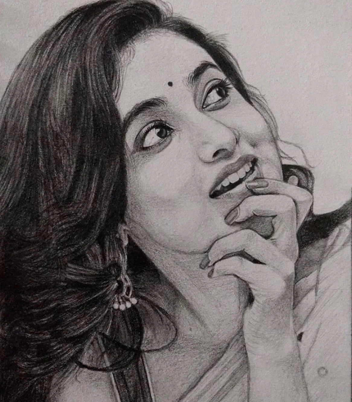 Artistic Image of Priyanka Mohan Face with Pencil Sketch Art