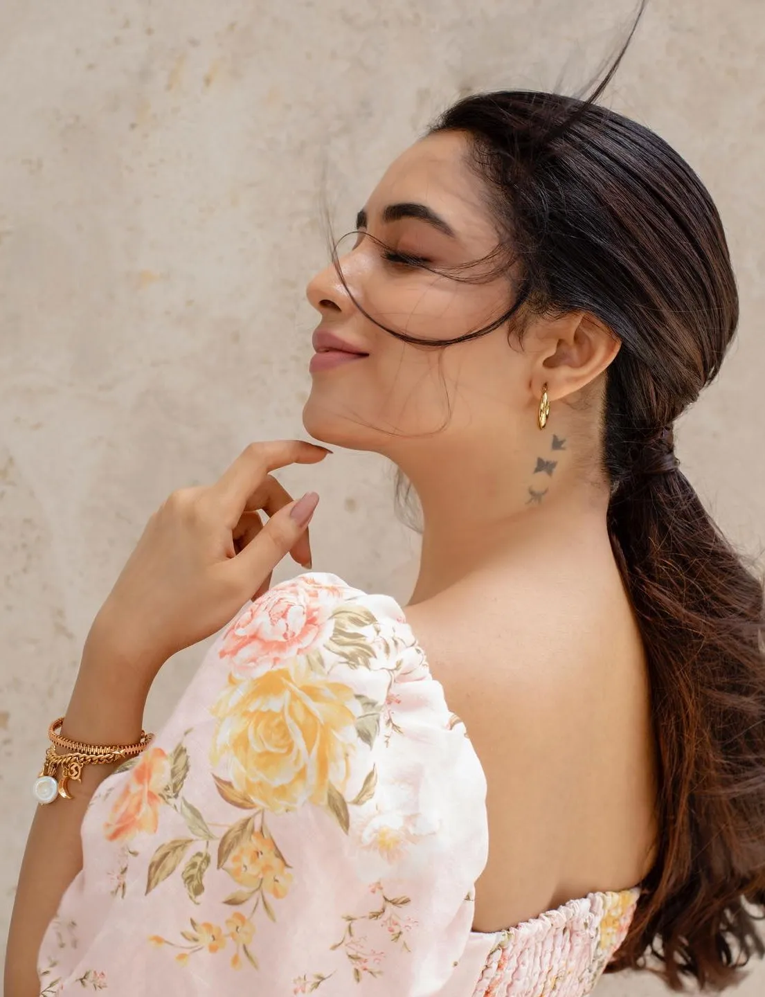 Beautiful Image of Priyanka Mohan in a White Floral Dress