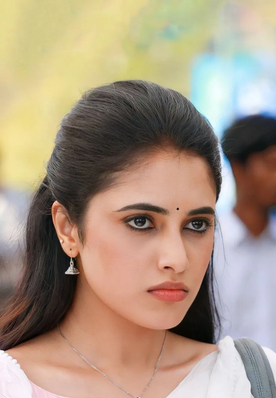 Closeup Look of Priyanka Arul Mohan Outdoors in White image