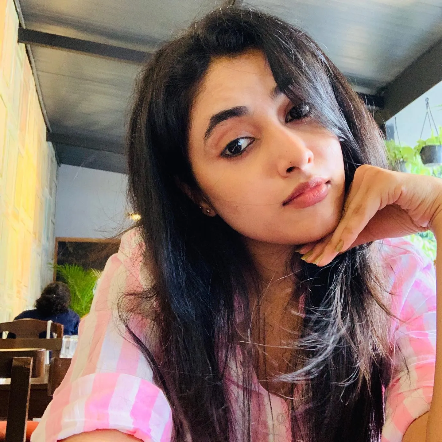 Cute Image of Priyanka Mohan Sitting in a Restaurant