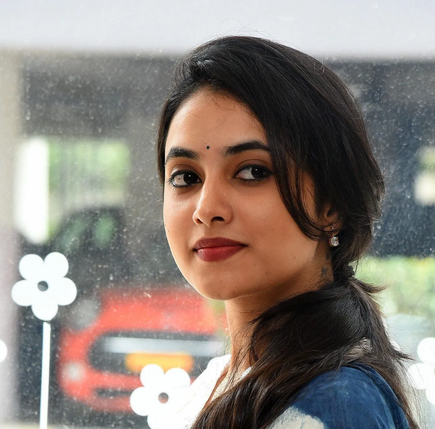 Detailed View of Priyanka Mohan Looking Back with Makeup