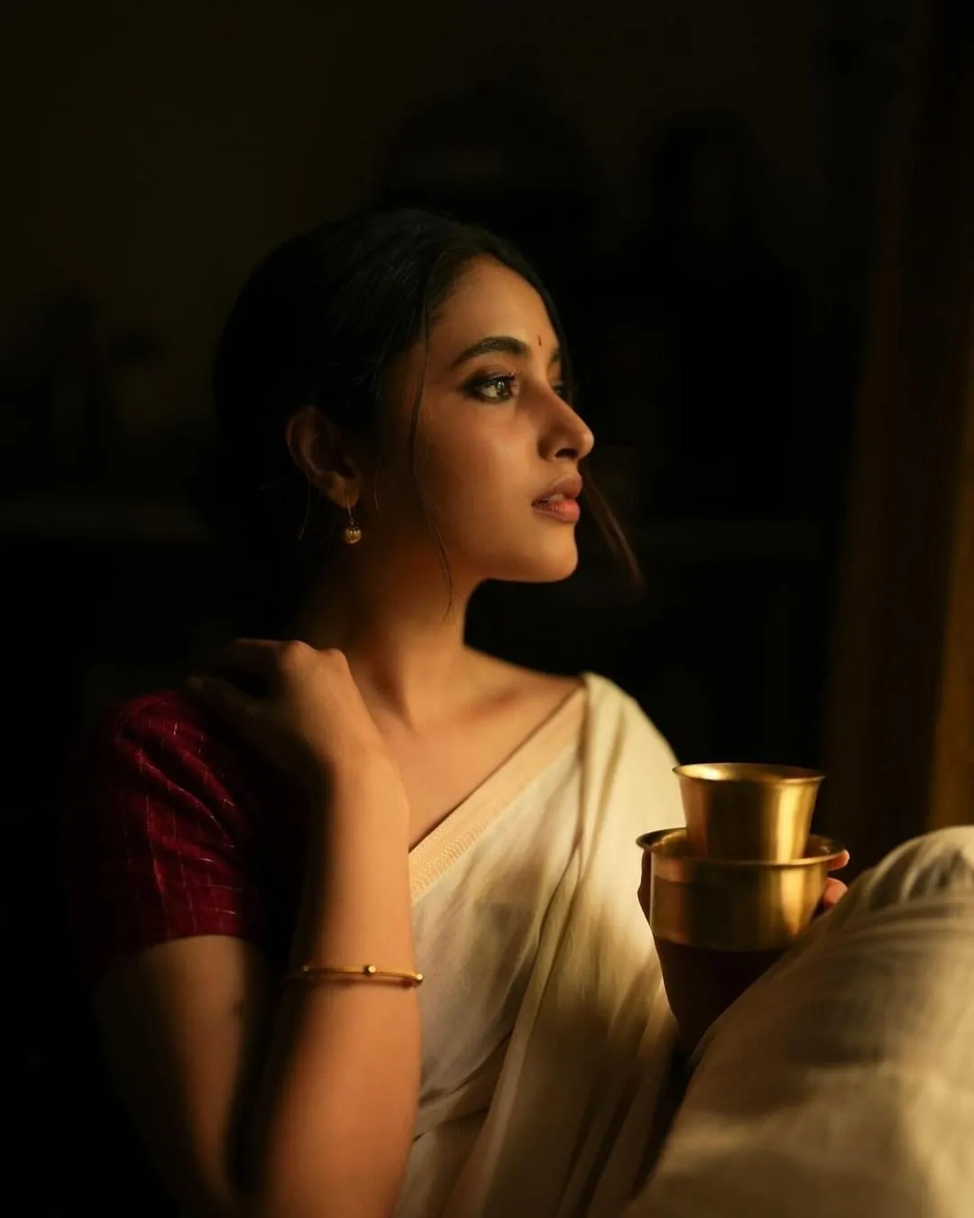 Evening Shot of Priyanka Arul Mohan in Saree HD Wallpaper